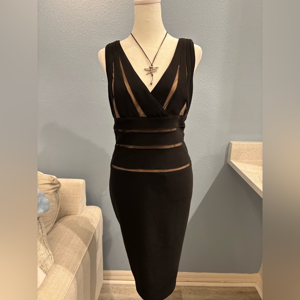 Cache Mesh Illusion Aline Dress